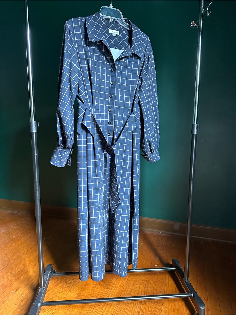 Calvin Klein plaid dress with belt